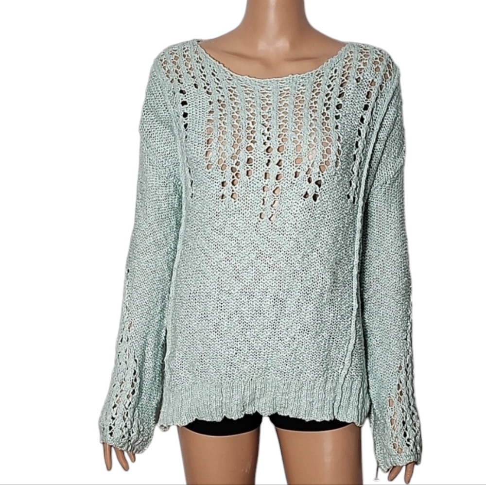 Arizona‎ Jeans Green Women's Sweater Cable Knit Long Sleeve Size S Small NWT